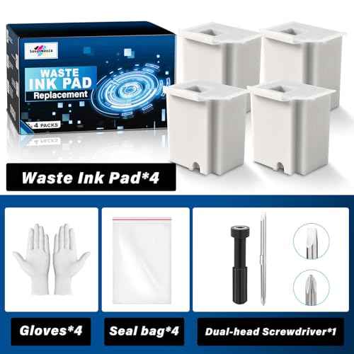 Waste Ink Pad Replacement with Reset Software for Ecotank ET-2800 ET-4800 ET-2803 ET-2720 ET-2400 ET-4700 ET4800 ET2800 ET2803 ET2720 2800 4800 2803 Printers, Waste Ink Pad Maintenance Box (4 Packs)