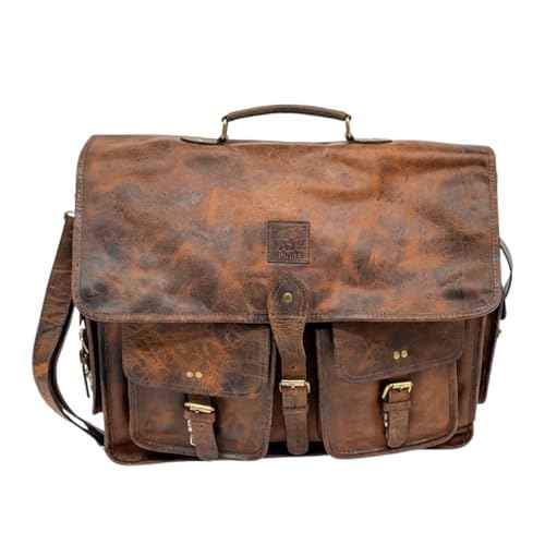 Genuine Leather Laptop Bag for Men - Stylish & Spacious Briefcase - Professional & Luxurious Satchel for Work