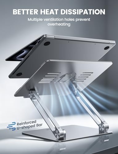 Lamicall Aluminum Laptop Stand for MacBook & 10-17.3'' Laptops - Silver