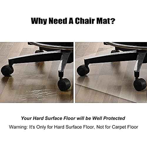 Office Chair Mat for Hard Wood Floors, 36 x 48 inches Clear Floor Mat for for Rolling Chairs, Heavy Duty Wood/Tile Floor Protectors for Home Office, Anti-Slip, Easy to Clean