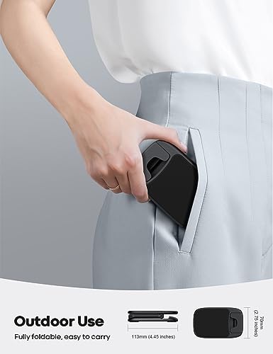 Lamicall Cell Phone Stand for Desk - Black, Adjustable Height & Angle, Foldable, Thick Case Friendly
