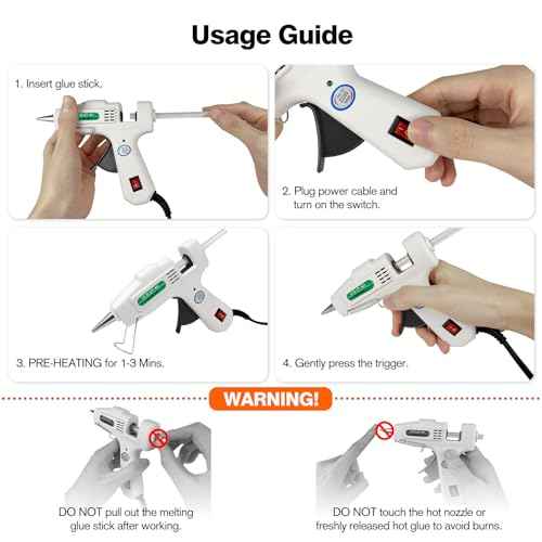 Mini Hot Glue Gun Kit with 30 Glue Sticks - Fast Preheating Hot Melt Gun, High Temp for School Crafts DIY Arts and Quick Home Repairs(White)