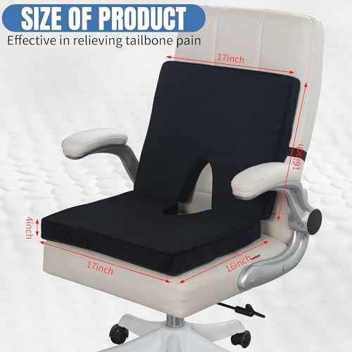 BALAPET Lumbar Support Seat Cushion,Ergonomic Lumbar Support for Posture Correction Cushion and Tailbone Pain Relief, Foldable and Portable Back Rest Coccyx Pillow for Office Chair,Car,Travel(Black)