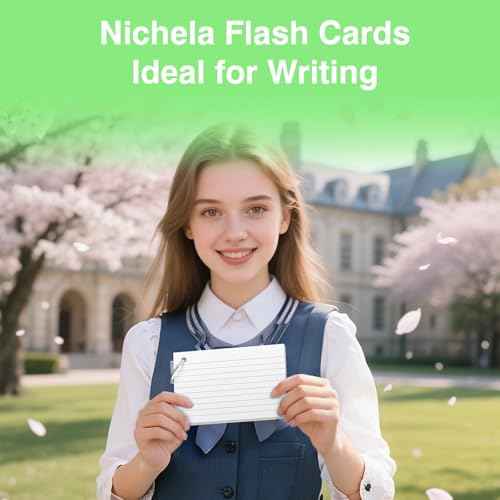 250 Count White Index Cards with Ring 3 x 5 Inch Heavyweight Ruled Index Cards, Flash Cards for School & Office Supplies and Home Organization, Durable Study To Do List Note Cards with Ruled Lines