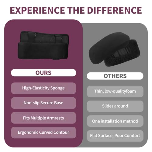 Love&go Black Office & Gaming Chair Armrest Pads – Elbow Cushions