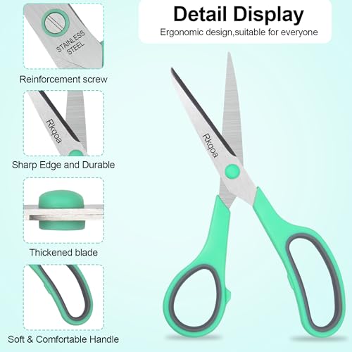 Multicolor 6 Pack 8" All-Purpose Comfort-Grip Scissors for Office & Crafting
