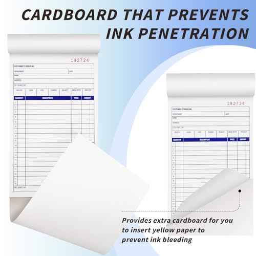 40 Pack Sales Order Book Bulk, 2-Part Carbonless Receipt Form Invoice, White/Yellow, 3-11/32x5-5/8 lnches, General Purpose Sales Book for Small Businesses and Service Providers, 40 Sets per Book