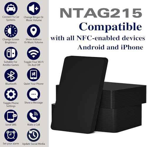 10pcs NFC Cards NTAG215 NFC Tags Programmable Black NFC Card NFC Business Card NFC 215 Cards Rewritable NFC Tags iPhone Compatible with NFC Enabled Mobile Phones & Devices
