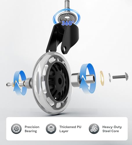 FlexiSpot 5-Pack Heavy-Duty Office Chair Casters 3" Replacement Wheels