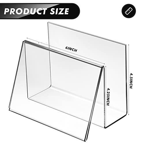 Crtiin 10 Pcs Clear Acrylic Postcard Holder Business Card Holder Greeting Card Display Clear Business Stand Rack for Index Organizer Desk Table Home Office, 6 x 4.25 x 4.5 Inches