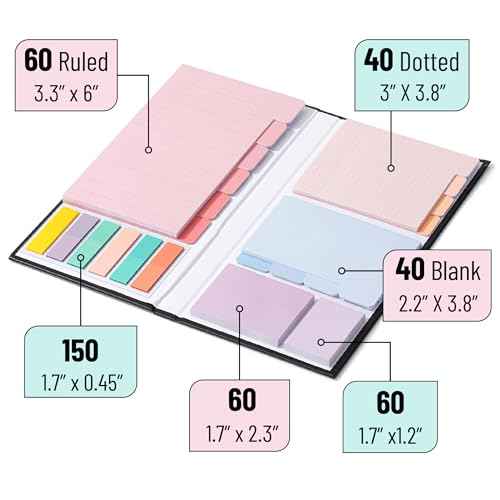 Mr. Pen- Sticky Notes Set, 410 Pack, Pastel Macaron Divider Sticky Notes, Planner Sticky Note Dividers Tabs