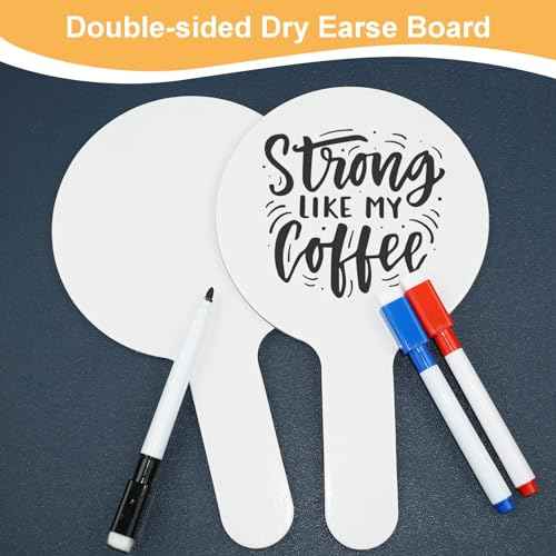 33Pcs Dry Erase Answer Paddles with Markers Thickened Handheld Double Sided Paddles Mini White Boards Small Dry Erase Signs Auction Paddles for Students Classroom Bidding Voting Games