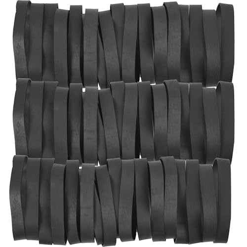 AMUU Rubber Bands Size #84 Tactical Rubber Bands Black Elastics Bands 50 Pack Wide Thick for Office Supplies File (3-1/2" x 1/2'')