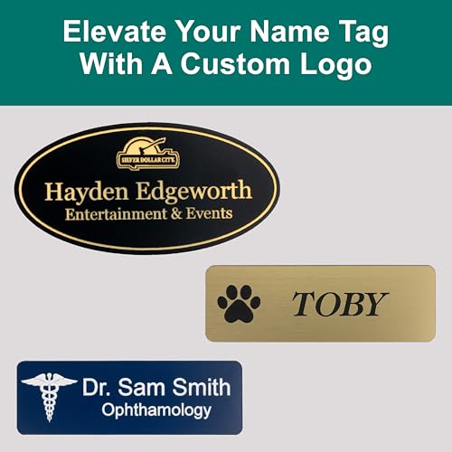 Custom Engraved Name Tag with Magnet or Pin Back - Personalized Laser-Engraved ID Badge