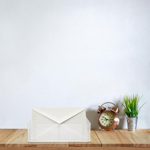2 Packs Acrylic Mail Holder 6 Slots Clear Desk Organizer for Envelope Card Makeup Home Office