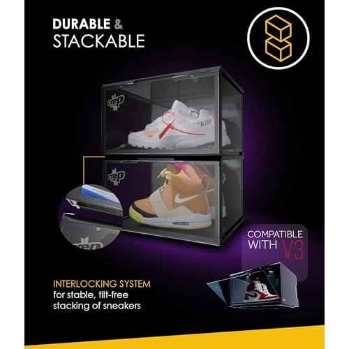 Crep Protect Crates Shoe Storage Box - Ultimate Sneaker Crates 2.0, Shoe Organizer, Stackable Shoe Crates (2 Crates Per Pack)