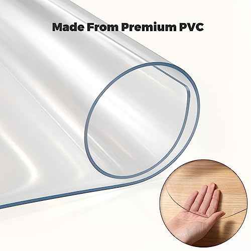 Yecaye Office Chair Mat for Hardwood Floor, 36" x 48" Clear Computer Desk Chair Mat, PVC Heavy Duty Floor Protector for Rolling Chairs, Can't be Used on Carpet(Transparent, 36" x 48")