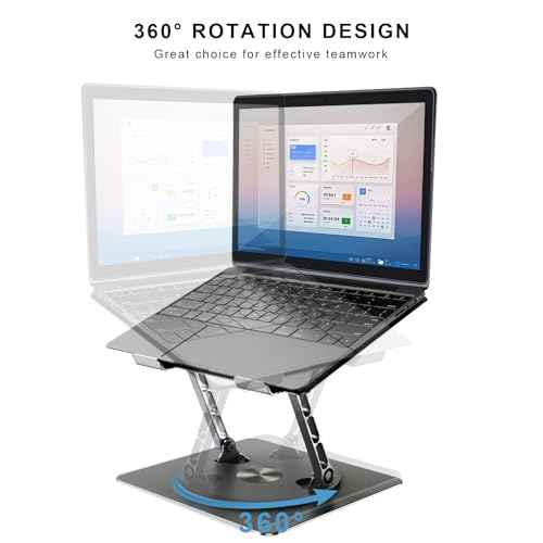 DUCHY Adjustable 360¡Æ Rotating Laptop Stand - Ergonomic, Portable, 22Lbs Heavy Duty - Compatible with MacBook Air/Pro & All 17-Inch Laptops