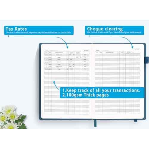 Check Registers for Personal Checkbook, Blugool Checkbook Register with Check & Transaction Registers, Accounting Ledger Log Book for Personal and Work, 5.8" x 8.3" (Blue)
