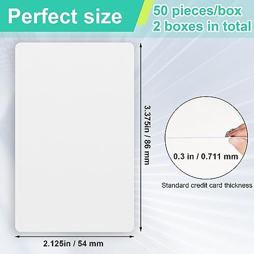 Sliner 100 Pcs Credit Card Reader Cleaner Cards Dual Side Cr80 Reader Cleaning Scanner Cleaning Sheets Pos Swipe Terminal for Printer Optical Credit Machines