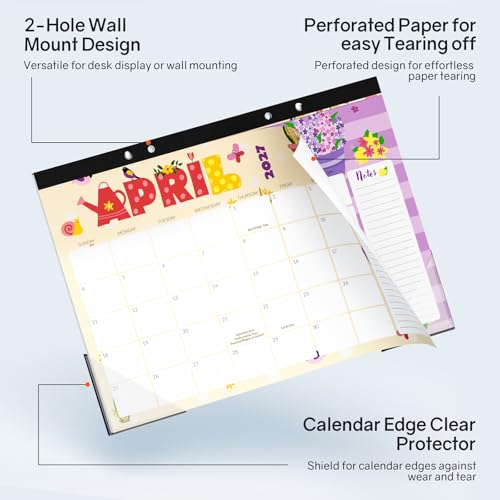 SUNEE Cute Desk Calendar 2026-2027, 17x12 Inches, Jul. 2026 - Dec. 2027, 18-Month Planner with Notes