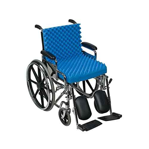DMI Egg Crate Sculpted Foam Chair Cushion, Seat Cushion, Car Seat Cushion, Office Chair Cushion Relieves Back Pain, Tail Bone Pain, Sciatica, 32 X 18 X 3 inches, Full Back,1 Count