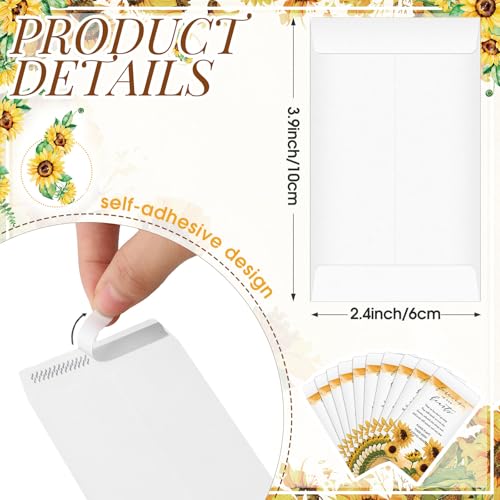 Fumete 120 Sunflower Seed Packets Memorial Favors with Self-Adhesive Envelopes