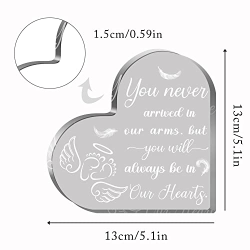 Miscarriage Sympathy Gift Acrylic Heart Paperweight 5x5in Memorial Keepsake