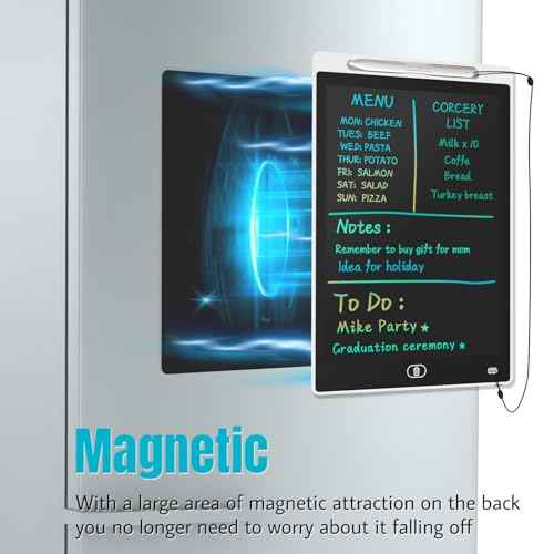 Magnetic Board for Fridge, 9.8¡±¡¿6.7¡± Small LCD Writing Tablet Blackboard Grocery to Do List Magnet Pad Dry Erase White Black Whiteboard Adult Chore Chart Refrigerator Digital Notepad Message Center