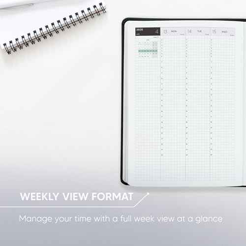 Inamio 24 Hourly Planner 2026 ? 24 Hour Weekly and Monthly Appointment Book 2026 ? Hardcover, Japanese Design ? Minimalist Teacher and Annual Planner with Time Slots ? 6 x 8.5