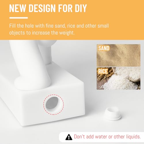 Omoojee White Cute Door Stopper Wedge - Non-Slip Bottom of Door, Keeps Doors Open for Kids & Pets, 1 Pack