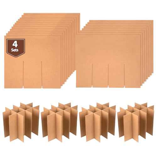 3 Sets of Glass Dividers for Bo x Packing Boxes Kit for Movin Dishes Wine Boxes for Movin, Packing Supplies for Moving Fits in 16 x 12 x 12 Inch Box (Box Not Included)