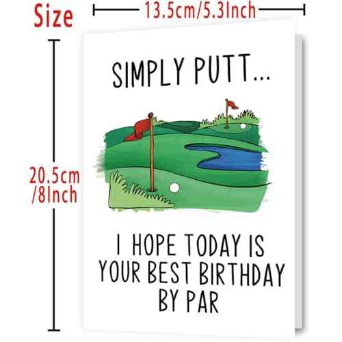YiKaLus Funny Golf Birthday Card for Men, Snoopy Sports Bday Gifts for Dad Uncle Husband Brother, I Hope Today Is Your Best Birthday By Par