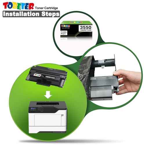 ToBeter WorkCentre 3550 Toner 11K Replacement for Xerox 3550 Toner 106R01530 for WorkCentre 3550 Printer, 11,000 Pages High Capacity (Black 106R1530 106R01528)