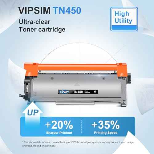 TN450 Toner Cartridge for Brother Printer - Replacement for Brother TN450 TN420 TN-450 TN-420 to Compatible with HL-2270DW HL-2280DW HL-2230 MFC-7360N MFC-7860DW Intellifax 2840 2940, 2 Black