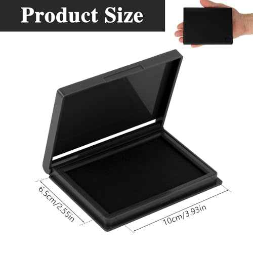 Black Stamp Pad, 4 x 2.5 Inch Premium Quality Ink Pad for Stamps, All-Purpose Felt Pad for Office and Crafting, Works with Rubber and Clear Stamps
