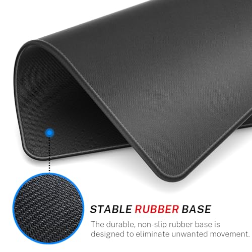 MROCO Black Office & Gaming Mouse Pad 11L x 8.5W Inches - Larger, Non-Slip, Waterproof