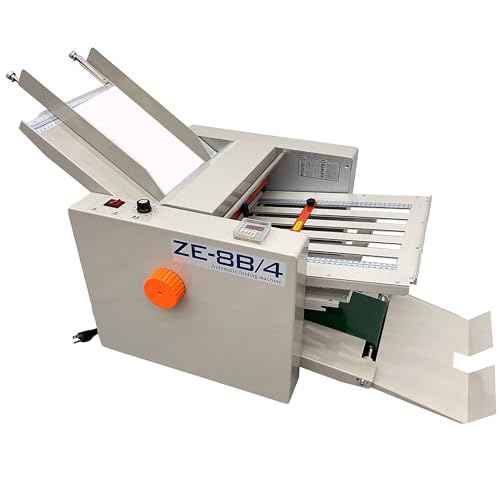 Paper Folding Machine Digital Paper Folder with Electronic Counter Automatic Electric Document Folder Speed Adjustable Desktop Origami Machine with 4 Folding Trays 262ft/min 110V
