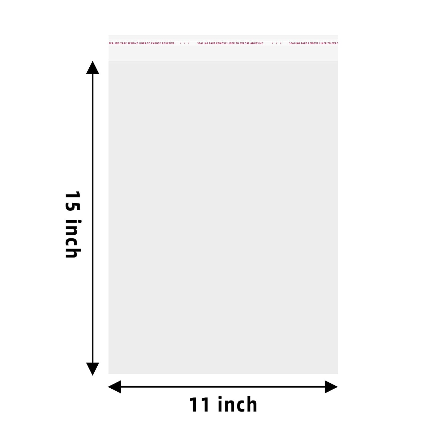 Clear Resealable Cellophane Plastic Bags Self Adhesive for Packaging Shirts, Clothing and Products,50 Pcs 11x15 Inches Self Sealing Cellophane Bags