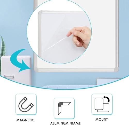 White & Grey Felt Bulletin & Magnetic Dry Erase Board 36x24 Inch - DEVELOP