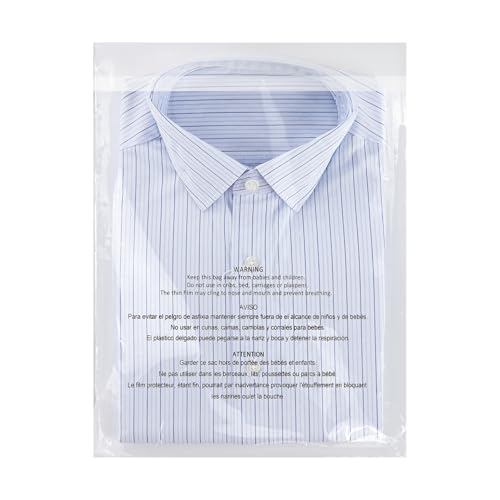 100 Pack 18x24 Inch Clear Poly Bags with Resealable & Safety Warning - Food Grade