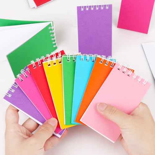 Hooqict 24 Pack Small Pocket Notebook Mini Notebooks Bulk Small Spiral Notepads with 8 Colors, Memo Note Pads for Kids, Work, Office, School, 3.9 x 2.4 Inches