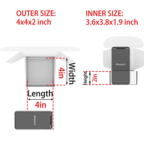 4x4x2 inches Small Shipping Boxes Set of 100 - Black Mailer Corrugated Cardboard Boxes for Shipping Packaging Mailing Products