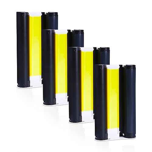 Wonfoucs 4-Pack Compatible Ink Cartridge Replace for Canon Selphy KP-108IN KP108 Color Ink Cassette 4x6 Inch for Selphy CP1500 CP1200 CP1300 CP910 CP900 Printer (Without Paper)