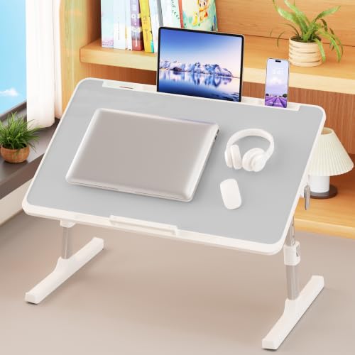 Gray Adjustable Foldable Lap Desk for Bed & Couch - XL Laptop Table