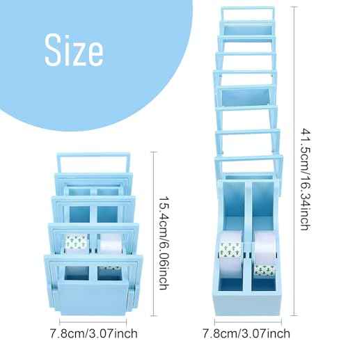 Fast Tape Dispenser for Crafts & Gift Wrapping - 18 Strips in Seconds - Design, Blade-Free, Compact & Heavy-Duty - Works with Standard, Washi, Double-Sided Tape