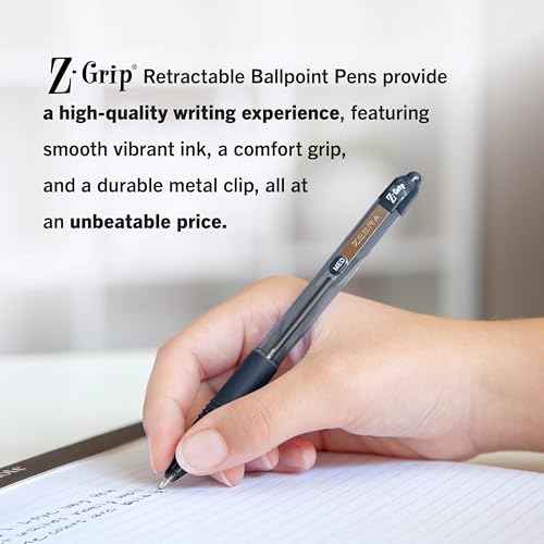 Zebra Pen Z-Grip Retractable Ballpoint Pen, Smooth-Flowing Black Ink, 1.0mm Medium, School Supplies, Teacher Supplies, and Office Supplies, 24-Pack (12221)