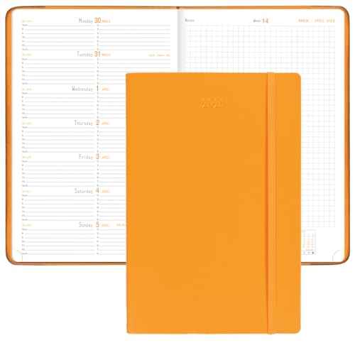 Rhodia Webplanner 2026 Calendar Year - 6 1/4" x 9 3/8" - Orange Cover - Weekly Planner Organizer