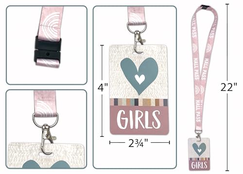 Everyone is Welcome Hall Pass Lanyards for Classroom - Set of 4, Durable & Stylish