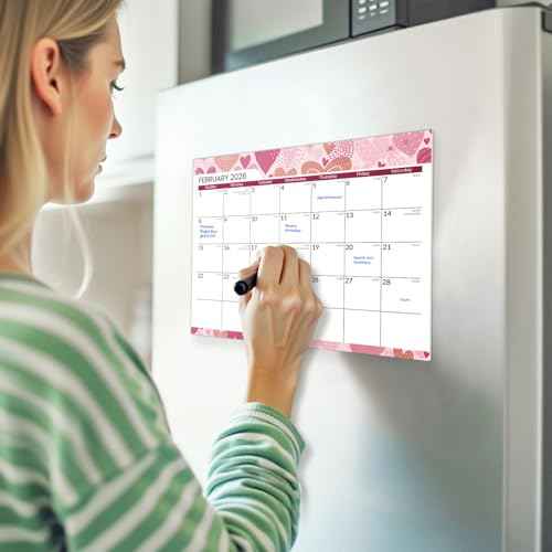 SUNEE Magnetic Calendar for Refrigerator 2026-2027 from October 2025 to June 2027, Fridge Calendar Magnet 21 Months for Family, 8.5"x11" Monthly Wall Calendar, Seasonal
